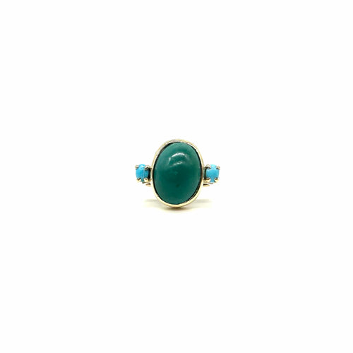 Bague 50 Bague en or jaune et turquoises 58 Facettes Z15B51815