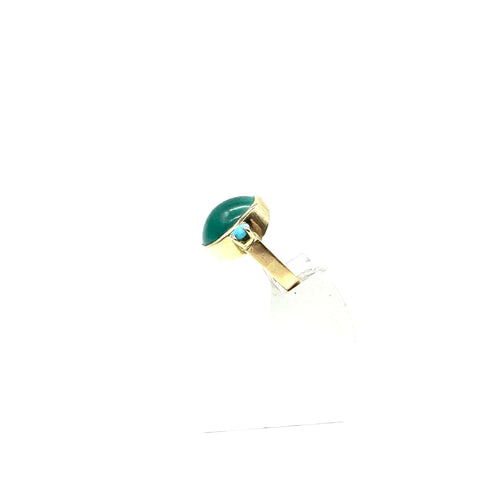 Bague 50 Bague en or jaune et turquoises 58 Facettes Z15B51815