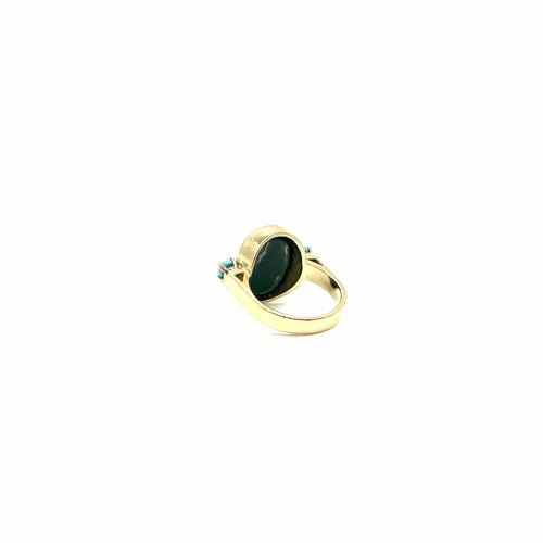 Bague 50 Bague en or jaune et turquoises 58 Facettes Z15B51815