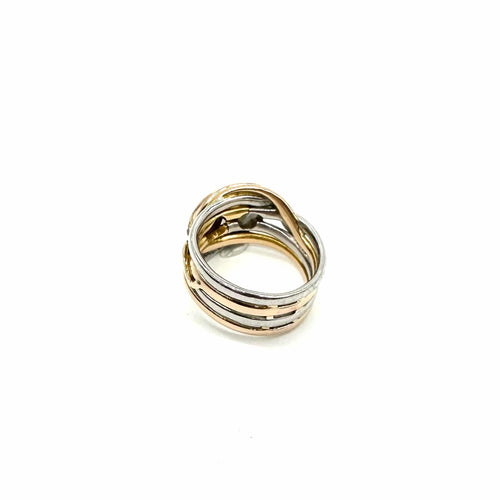 Bague 56 Bague deux serpents en platine, or rose, saphir et diamant 58 Facettes Z15B51810
