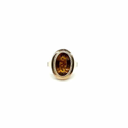 Bague 54 Bague en or jaune et citrine ovale 58 Facettes Z1351962