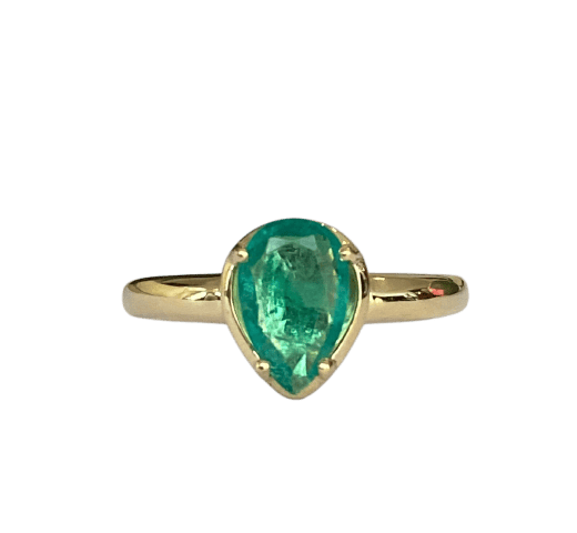 Bague 55 Bague cocktail en or jaune 18 ct et émeraude 58 Facettes ring