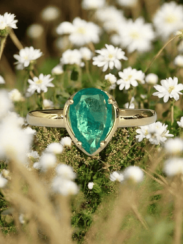 Bague 55 Bague cocktail en or jaune 18 ct et émeraude 58 Facettes ring