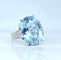 Bague Bague en or blanc 18 carats et aigue-marine 58 Facettes AB727