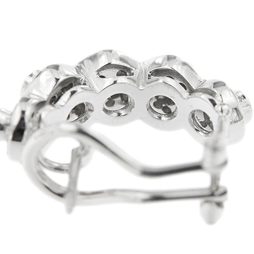 Boucles d'oreilles en or blanc avec saphirs et diamants 58 Facettes 40916