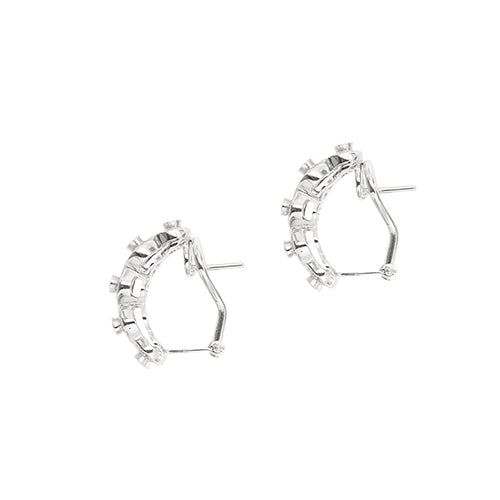 Boucles d'oreilles en or blanc avec saphirs et diamants 58 Facettes 40916