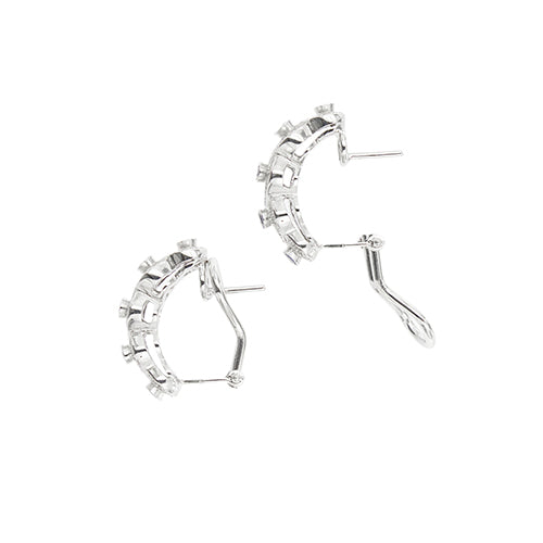 Boucles d'oreilles en or blanc avec saphirs et diamants 58 Facettes 40916