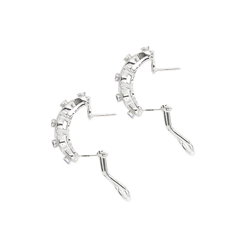 Boucles d'oreilles en or blanc avec saphirs et diamants 58 Facettes 40916