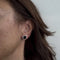 Boucles d'oreilles en or blanc, onyx et diamants 58 Facettes 39408