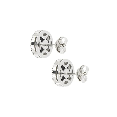 Boucles d'oreilles en or blanc, onyx et diamants 58 Facettes 39408