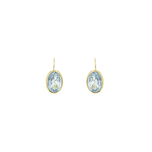 Boucles d'oreilles Boucles d'oreilles dormeuses en or jaune et topazes 58 Facettes 40918