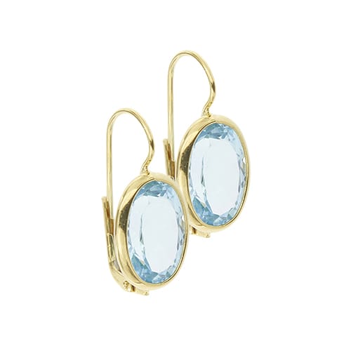 Boucles d'oreilles dormeuses en or jaune et topazes 58 Facettes 40918