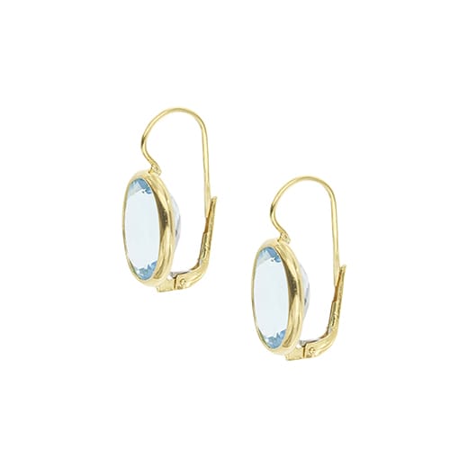Boucles d'oreilles Boucles d'oreilles dormeuses en or jaune et topazes 58 Facettes 40918