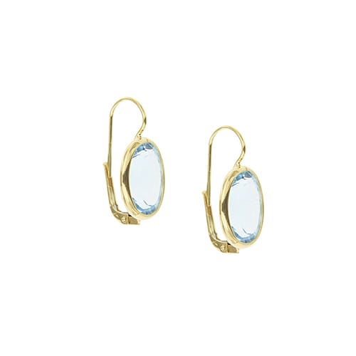 Boucles d'oreilles Boucles d'oreilles dormeuses en or jaune et topazes 58 Facettes 40918