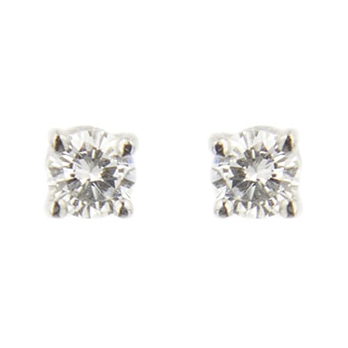 Boucles d'oreilles puces en or blanc et diamants 0,20 ct 58 Facettes 39411