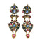 Boucles d'oreilles Boucles d'oreilles pendantes en or jaune, rubis, saphirs et perles 58 Facettes G3951
