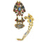Boucles d'oreilles Boucles d'oreilles pendantes en or jaune, rubis, saphirs et perles 58 Facettes G3951