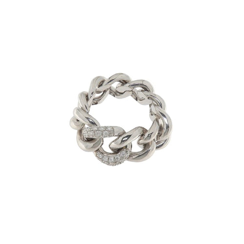 Bague 55 Bague chaîne en or blanc et diamants 0,30 ct 58 Facettes G3948