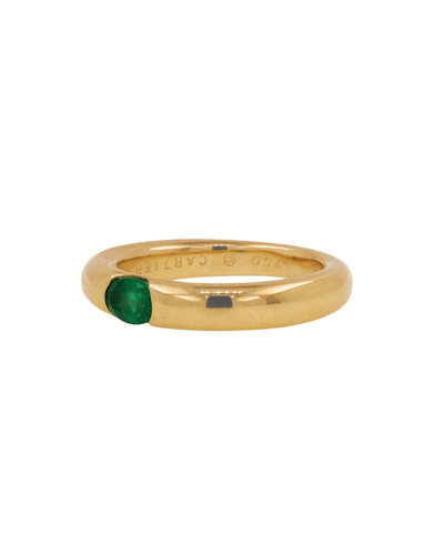 Bague 55 Cartier Ellisse - Bague en or jaune avec émeraude 58 Facettes C65