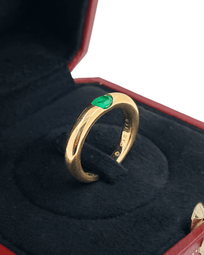 Bague 55 Cartier Ellisse - Bague en or jaune avec émeraude 58 Facettes C65