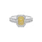 Bague 50 Bague diamant jaune taille émeraude en or blanc 18K et diamants 58 Facettes GBR1343WG