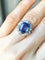 Bague 53.5 Belle Époque - Bague en or blanc, platine, saphir et diamants 58 Facettes 265