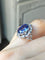 Bague 53.5 Belle Époque - Bague en or blanc, platine, saphir et diamants 58 Facettes 265