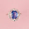 Bague 53.5 Belle Époque - Bague en or blanc, platine, saphir et diamants 58 Facettes 265