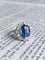 Bague 53.5 Belle Époque - Bague en or blanc, platine, saphir et diamants 58 Facettes 265