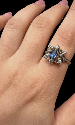 Bague étoile années 1930 en or 18 carats, saphir et diamants 58 Facettes