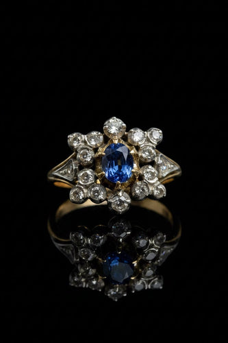 Bague étoile années 1930 en or 18 carats, saphir et diamants 58 Facettes
