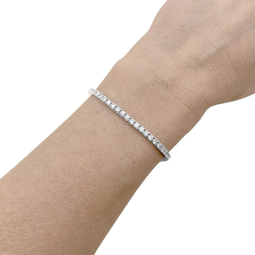 Bracelet Zoughaib - Bracelet ligne en or blanc et diamants 58 Facettes 35448