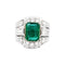 Bague Bague émeraude de Colombie et diamants en platine et or jaune 58 Facettes 35624