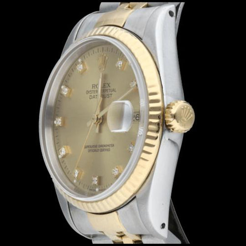 Montre Rolex Datejust - Montre 36 mm en or jaune et acier 58 Facettes MT46708