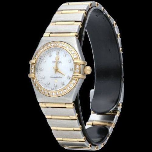 Montre Omega Constellation - Montre Mini quartz en or jaune, acier et diamants 58 Facettes MT45577