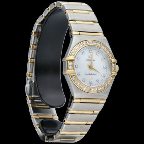 Montre Omega Constellation - Montre Mini quartz en or jaune, acier et diamants 58 Facettes MT45577