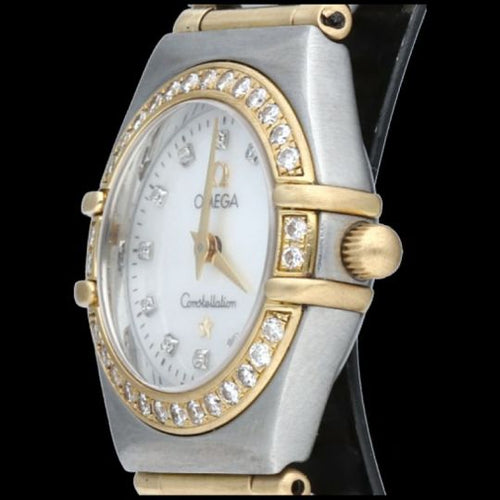 Montre Omega Constellation - Montre Mini quartz en or jaune, acier et diamants 58 Facettes MT45577