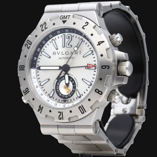 Montre Bulgari Diagono GMT - Montre en acier 58 Facettes MT46065