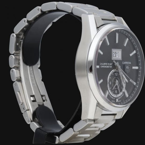 Montre TAG Heuer Carrera - Montre Calibre 8 GMT en acier 58 Facettes MT46542