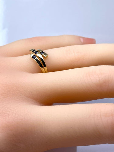 Bague 50 Bague en or jaune 18 carats et 4 saphirs 58 Facettes AB730