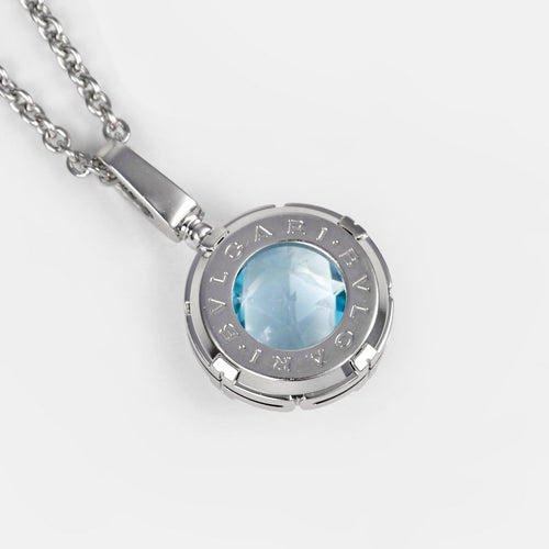Collier BVLGARI Parentesi Cocktail - Collier en or blanc, topaze et diamants 58 Facettes 293