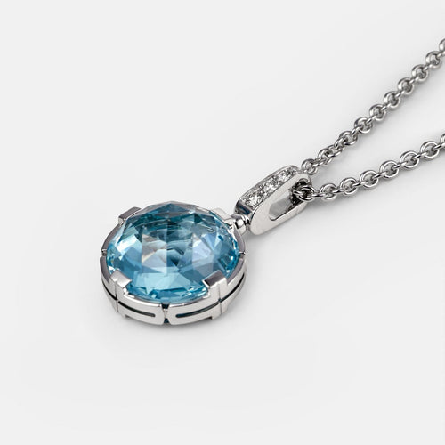 Collier BVLGARI Parentesi Cocktail - Collier en or blanc, topaze et diamants 58 Facettes 293
