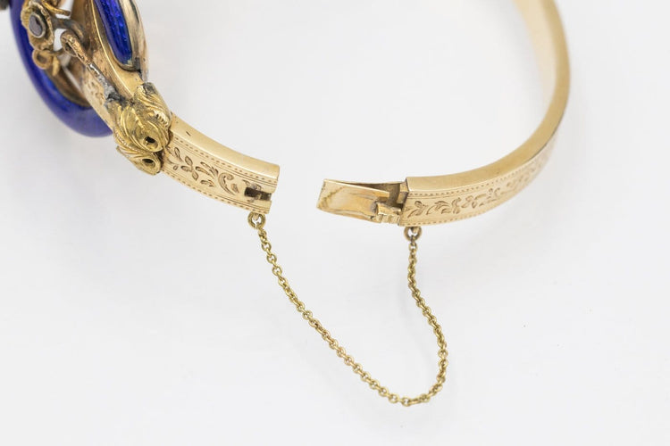 Bracelet Bracelet Biedermeier en or jaune, grenat, perles et émail 58 Facettes 12198