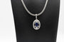 Collier Collier contemporain en platine, or blanc, saphir et diamants 58 Facettes 12159