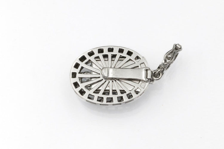 Collier Collier contemporain en platine, or blanc, saphir et diamants 58 Facettes 12159