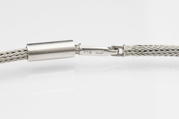 Collier Collier contemporain en platine, or blanc, saphir et diamants 58 Facettes 12159