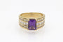 Bague 51 Bague chevalière vintage en or jaune, améthyste et diamants 58 Facettes 12155