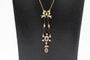 Collier Collier édouardien en or jaune, tourmalines roses et perles 58 Facettes 12157