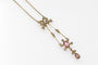 Collier Collier édouardien en or jaune, tourmalines roses et perles 58 Facettes 12157