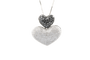 Collier Collier double cœur en or blanc 18K et diamants 58 Facettes CLDIAMBLACK-107